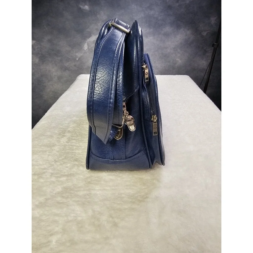 Vintage 1970s Samsonite Cordoba II Carry‎ On Blue Shoulder Bag Tote Weekender